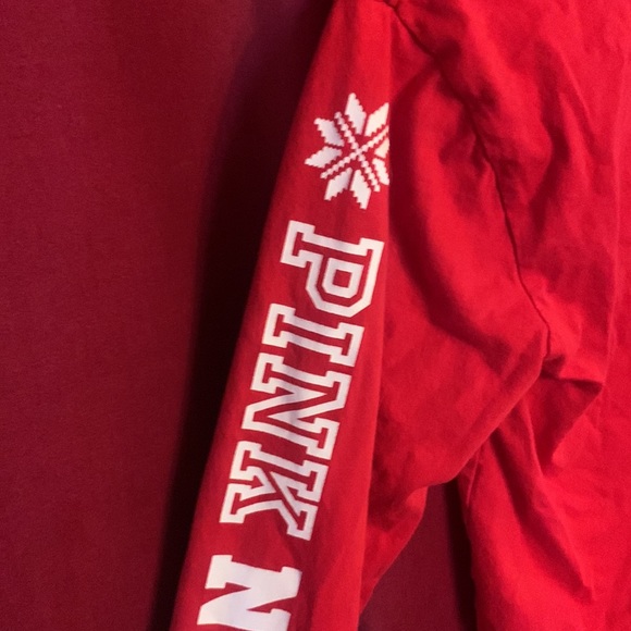 Vs PINK NATION small top red with white logo exclusive long sleeve - Picture 5 of 7